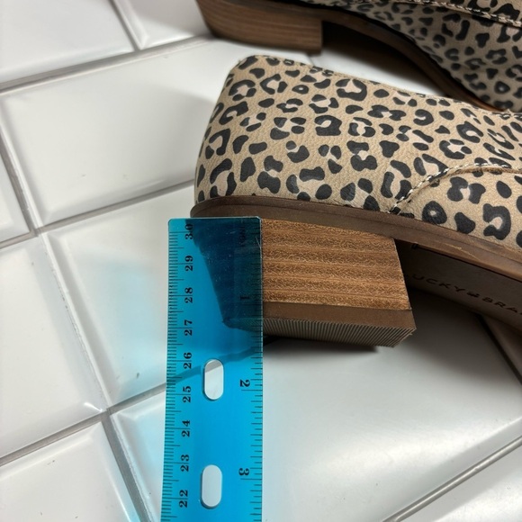 Lucky Brand Womens Erreka Lace-Up Leather Oxford Titanium Romo Leopard Size 8M - Picture 3 of 12